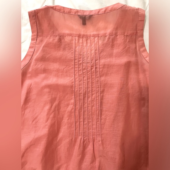 ERIC ALEXANDER cotton silk blend peach sleeveless tunic metal buttons size EU 34 - Picture 4 of 4